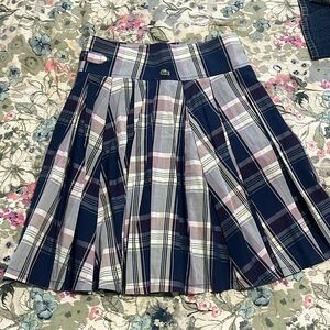 Lacoste 🐊 pleaded plaid skirt